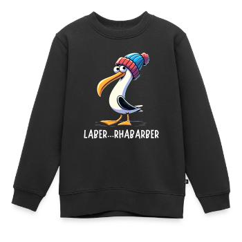 Hamburg Northern Germany Babbling Seagull North Sea Funny - Kids Premium Organic Sweatshirt - black - Front - AI Model Kid Female (0cm)