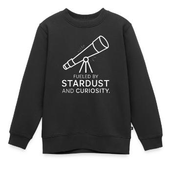 Angetrieben von Sternenstaub und Neugierde für - Kinder Premium Organic Sweatshirt - Schwarz - Vorne - AI Model Kid Female (0cm)