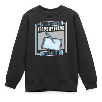 Animator - Kids Premium Organic Sweatshirt - black - Front - AI Model Kid Female (0cm)