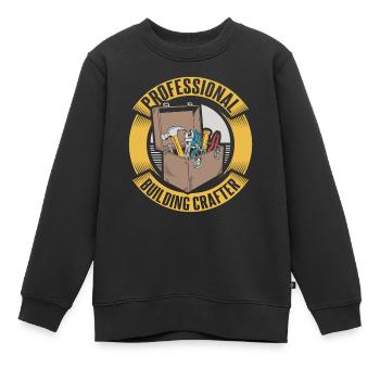 Ouvrier du bâtiment - Sweat Premium enfant bio - noir - Devant - AI Model Kid Female (0cm)