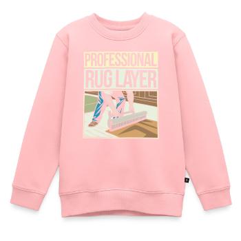 Installateur de tapis - Sweat Premium enfant bio - rose - Devant - AI Model Kid Female (0cm)