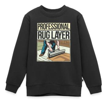 Installateur de tapis - Sweat Premium enfant bio - noir - Devant - AI Model Kid Female (0cm)