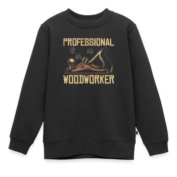 Charpentier - Sweat Premium enfant bio - noir - Devant - AI Model Kid Female (0cm)