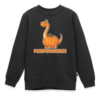 Dinosaure citrouille Halloween Pumkasaurus Costume - Sweat Premium enfant bio - noir - Devant - AI Model Kid Female (0cm)