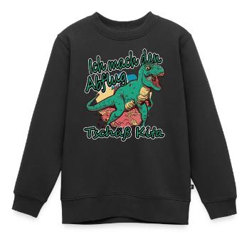 T-Rex - Ich mach den Abflug, Tschüß Kita. - Kinder Premium Organic Sweatshirt - Schwarz - Vorne - AI Model Kid Female (0cm)