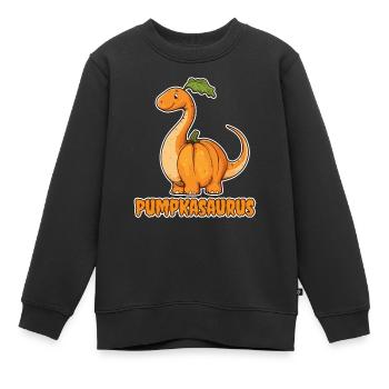 Dinosaure citrouille Halloween Pumkasaurus Costume - Sweat Premium enfant bio - noir - Devant - AI Model Kid Female (0cm)