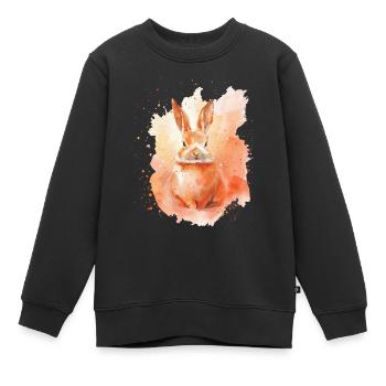 Kaninchen - Kinder Premium Organic Sweatshirt - Schwarz - Vorne - AI Model Kid Female (0cm)