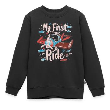 Meine Erste Flugreise Erstes Mal Fliegen - Kinder Premium Organic Sweatshirt - Schwarz - Vorne - AI Model Kid Female (0cm)