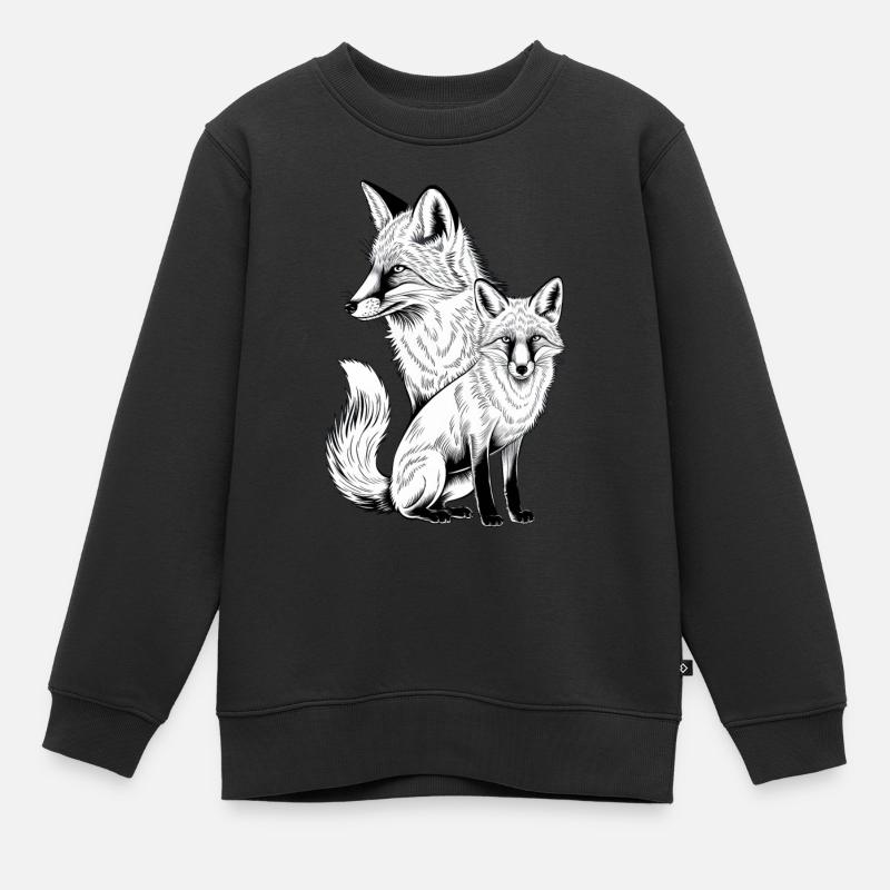 Renard - Sweat Premium enfant bio - noir