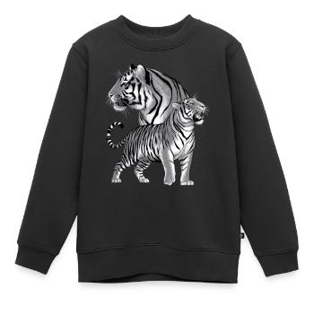 Tigre - Sweat Premium enfant bio - noir - Devant - AI Model Kid Female (0cm)