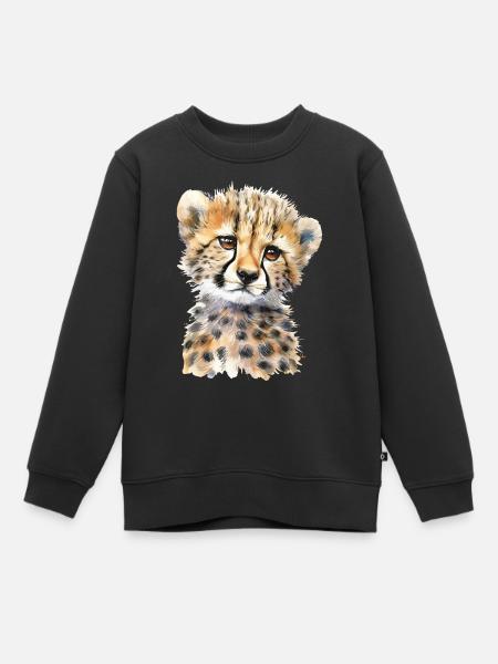 Gepard - Kinder Premium Organic Sweatshirt - Schwarz