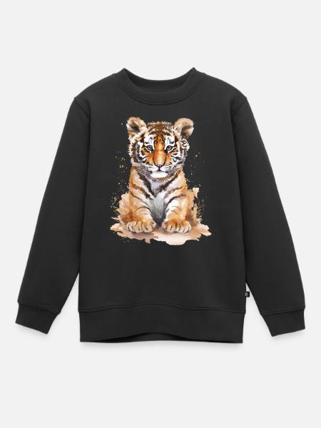 Tiger - Kinder Premium Organic Sweatshirt - Schwarz