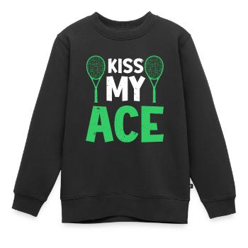 Joueur de tennis - Sweat Premium enfant bio - noir - Devant - AI Model Kid Female (0cm)