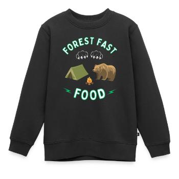 Wald Fast Food für Bär - Camping und Outdoor - Kinder Premium Organic Sweatshirt - Schwarz - Vorne - AI Model Kid Female (0cm)