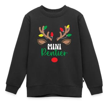 Rentier Kinder Weihnachtsoutfit Jungen Weihnachten - Kinder Premium Organic Sweatshirt - Schwarz - Vorne - AI Model Kid Female (0cm)