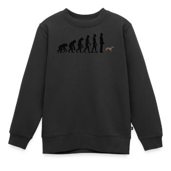 Lévrier italien - Sweat Premium enfant bio - noir - Devant - AI Model Kid Female (0cm)