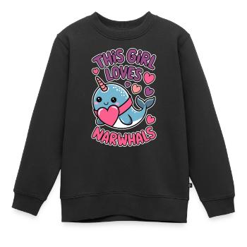 Narwal Spruch Narwale Lustiges Narwal Geschenk - Kinder Premium Organic Sweatshirt - Schwarz - Vorne - AI Model Kid Female (0cm)