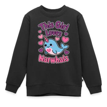 Narwal Spruch Narwale Lustiges Narwal Geschenk - Kinder Premium Organic Sweatshirt - Schwarz - Vorne - AI Model Kid Female (0cm)