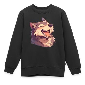 Loups Loup - Sweat Premium enfant bio - noir - Devant - AI Model Kid Female (0cm)