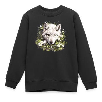 Loups Loup - Sweat Premium enfant bio - noir - Devant - AI Model Kid Female (0cm)