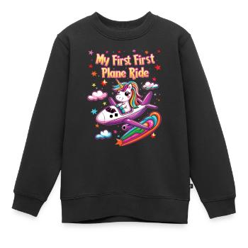 Meine Erste Flugreise Erstes Mal Fliegen - Kinder Premium Organic Sweatshirt - Schwarz - Vorne - AI Model Kid Female (0cm)