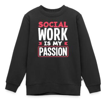 Soziale Arbeit Ist Meine Leidenschaft - Kinder Premium Organic Sweatshirt - Schwarz - Vorne - AI Model Kid Female (0cm)