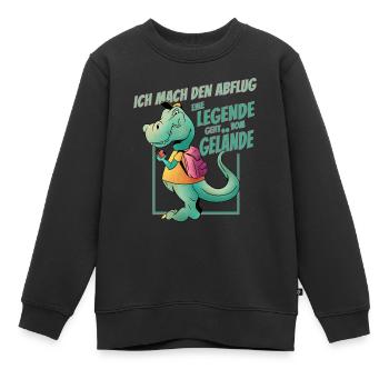 Je m’envole – T-Rex Kita diplômé - Sweat Premium enfant bio - noir - Devant - AI Model Kid Female (0cm)