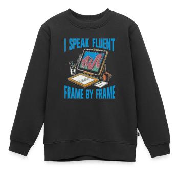 Animator - Kids Premium Organic Sweatshirt - black - Front - AI Model Kid Female (0cm)