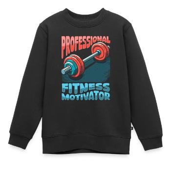 Fitnesstrainer Personal Trainer - Kinder Premium Organic Sweatshirt - Schwarz - Vorne - AI Model Kid Female (0cm)