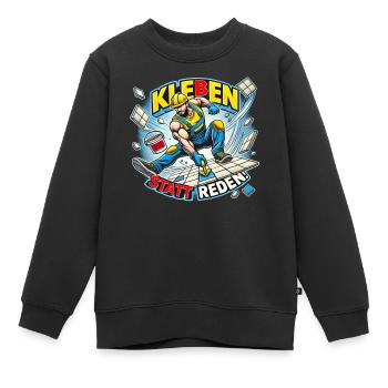 Coller au lieu de parler - Sweat Premium enfant bio - noir - Devant - AI Model Kid Female (0cm)