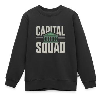 Cadre banquier - Sweat Premium enfant bio - noir - Devant - AI Model Kid Female (0cm)