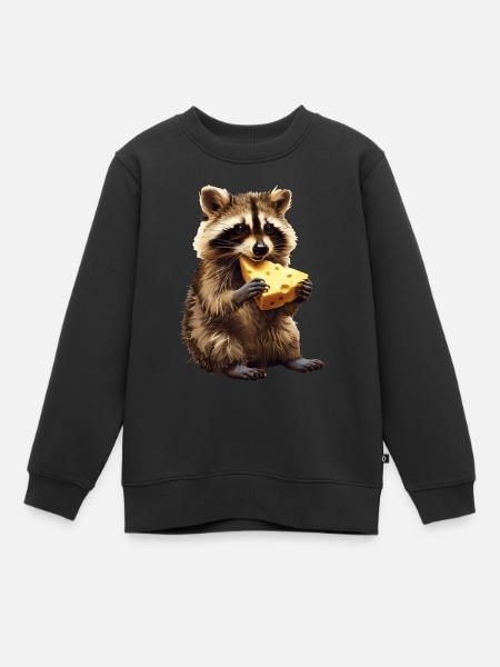 Waschbär - Kinder Premium Organic Sweatshirt - Schwarz