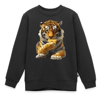 Tiger - Kinder Premium Organic Sweatshirt - Schwarz - Vorne - AI Model Kid Female (0cm)