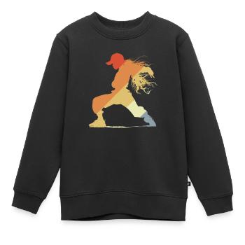 Vintage B-Girl - Kinder Premium Organic Sweatshirt - Schwarz - Vorne - AI Model Kid Female (0cm)