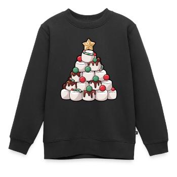 Weihnachten Weihnachtsbaum Marshmallow - Kinder Premium Organic Sweatshirt - Schwarz - Vorne - AI Model Kid Female (0cm)