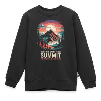 Montez jusqu’au sommet, la vue sera - Sweat Premium enfant bio - noir - Devant - AI Model Kid Female (0cm)