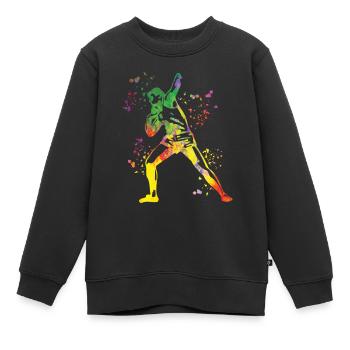 Lanceur de poids Colorsplash Lancer de poids - Sweat Premium enfant bio - noir - Devant - AI Model Kid Female (0cm)