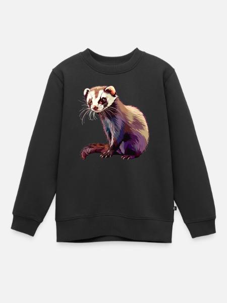 Ferret Frettchen - Kinder Premium Organic Sweatshirt - Schwarz