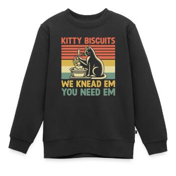 Kätzchenkekse Wir Kneten Em Du Brauchst Em Backen Backen - Kinder Premium Organic Sweatshirt - Schwarz - Vorne - AI Model Kid Female (0cm)