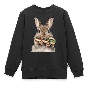 Kaninchen - Kinder Premium Organic Sweatshirt - Schwarz - Vorne - AI Model Kid Female (0cm)