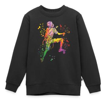 Boulderer Colorsplash Boulder Bouldering - Kids Premium Organic Sweatshirt - black - Front - AI Model Kid Female (0cm)