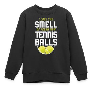 Funny Tennis Player Racket I Love - Kinder Premium Organic Sweatshirt - Schwarz - Vorne - AI Model Kid Female (0cm)