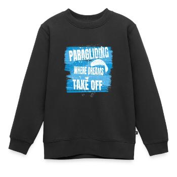 Paragliding: Where Dreams Take Off - Kinder Premium Organic Sweatshirt - Schwarz - Vorne - AI Model Kid Female (0cm)