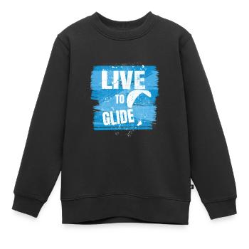 Live to Glide – Paragliding Passion - Kinder Premium Organic Sweatshirt - Schwarz - Vorne - AI Model Kid Female (0cm)