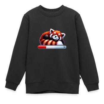 Roter Panda Schlafend Mit Ladebalken - Kinder Premium Organic Sweatshirt - Schwarz - Vorne - AI Model Kid Female (0cm)