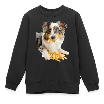 Berger australien - Sweat Premium enfant bio - noir - Devant - AI Model Kid Female (0cm)