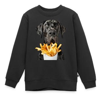 Dogue allemand - Sweat Premium enfant bio - noir - Devant - AI Model Kid Female (0cm)