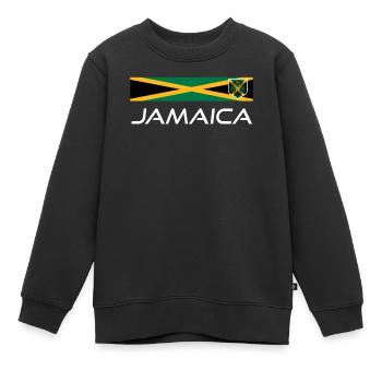 Jamaïque Jamaïque Rasta Raggea Drapeau Rastafari - Sweat Premium enfant bio - noir - Devant - AI Model Kid Female (0cm)