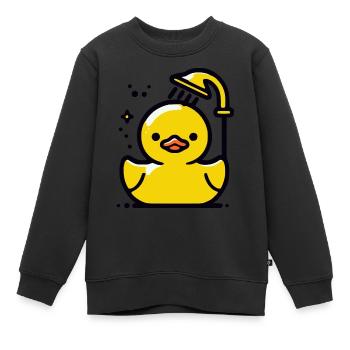 Squeaky Duck Douche de canard jaune - Sweat Premium enfant bio - noir - Devant - AI Model Kid Female (0cm)