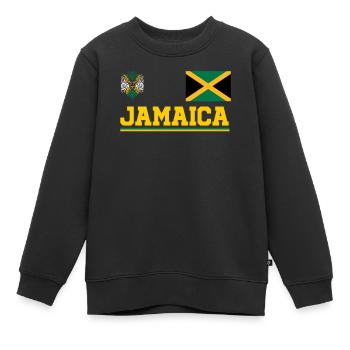 Jamaïque Jamaïque Rasta Raggea Drapeau Rastafari - Sweat Premium enfant bio - noir - Devant - AI Model Kid Female (0cm)